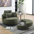 Moderne draaibare fauteuil met opbergpoef