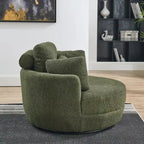 Moderne draaibare fauteuil met opbergpoef