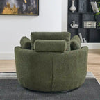 Moderne draaibare fauteuil met opbergpoef