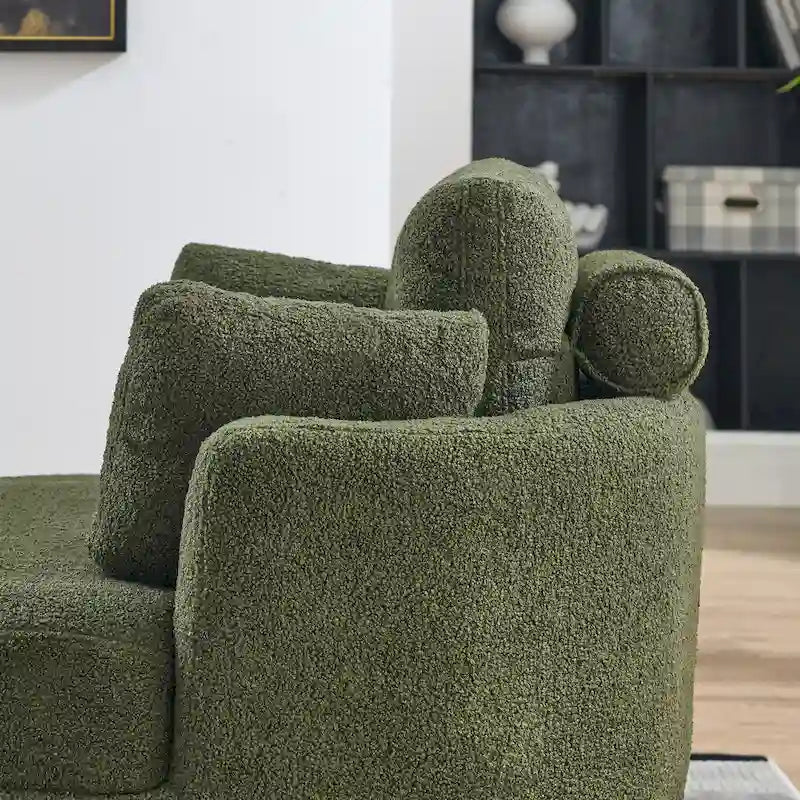 Moderne draaibare fauteuil met opbergpoef