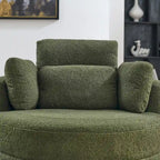 Moderne draaibare fauteuil met opbergpoef