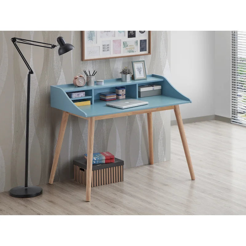 Bureau met opzetstuk en open planken
