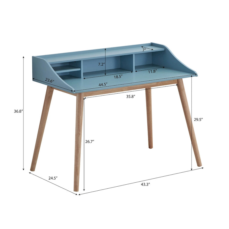Bureau met opzetstuk en open planken