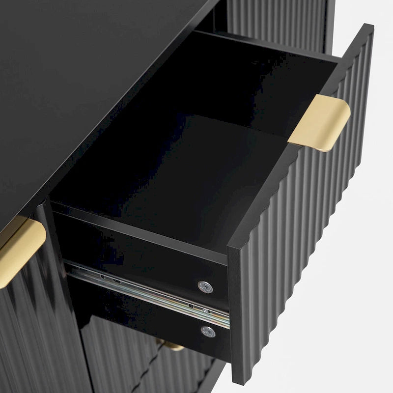 Dressoirkast met golfdesign – 3 laden, 3 verstelbare planken en softclose deuren