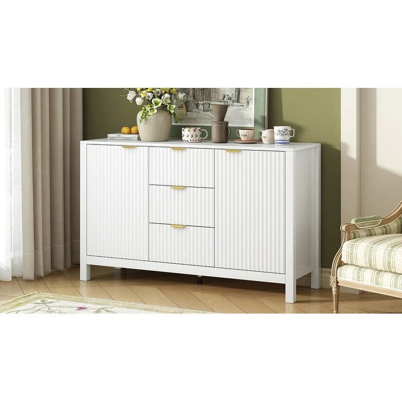 Dressoirkast met golfdesign – 3 laden, 3 verstelbare planken en softclose deuren