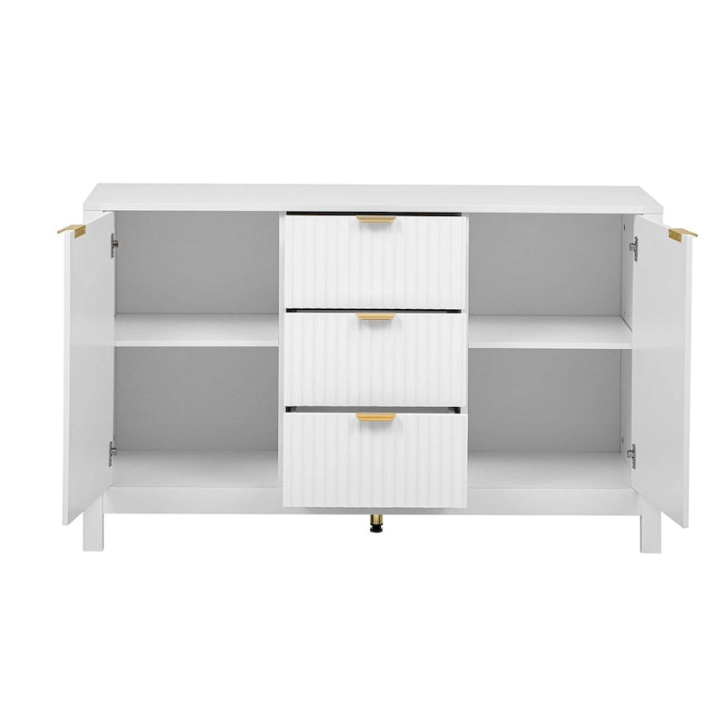 Dressoirkast met golfdesign – 3 laden, 3 verstelbare planken en softclose deuren