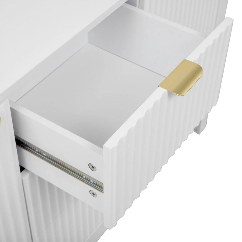 Dressoirkast met golfdesign – 3 laden, 3 verstelbare planken en softclose deuren