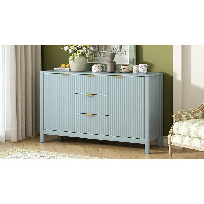 Dressoirkast met golfdesign – 3 laden, 3 verstelbare planken en softclose deuren