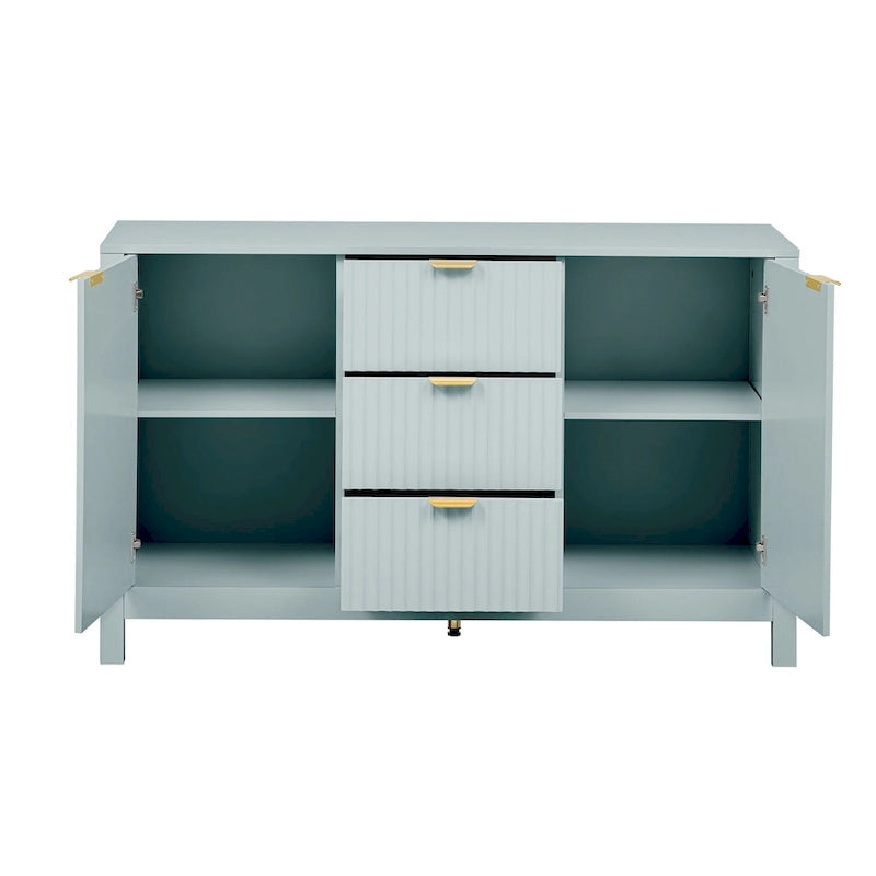 Dressoirkast met golfdesign – 3 laden, 3 verstelbare planken en softclose deuren