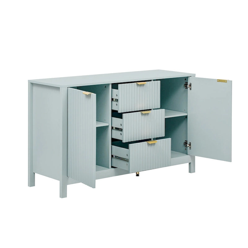 Dressoirkast met golfdesign – 3 laden, 3 verstelbare planken en softclose deuren