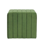 Voetenbank Ottoman met Kanaalgestoffeerd Groen Fluweel, 48 cm