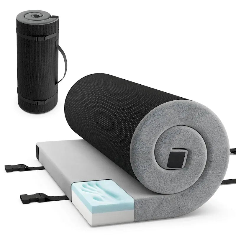 Traagschuim Campingmatras met Antislip Onderkant en Draagtas