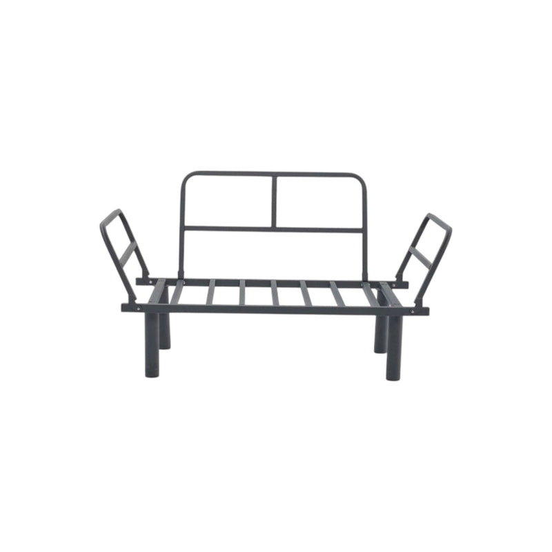Tweezitsbank met metalen frame en afneembare kussens
