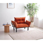 Tweezitsbank met metalen frame en afneembare kussens