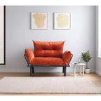Tweezitsbank met metalen frame en afneembare kussens