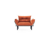 Tweezitsbank met metalen frame en afneembare kussens