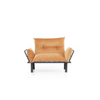 Tweezitsbank met metalen frame en afneembare kussens