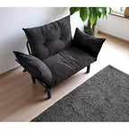 Tweezitsbank met metalen frame en afneembare kussens