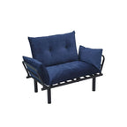 Tweezitsbank met metalen frame en afneembare kussens