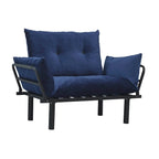 Tweezitsbank met metalen frame en afneembare kussens