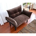 Tweezitsbank met metalen frame en afneembare kussens