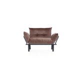 Tweezitsbank met metalen frame en afneembare kussens
