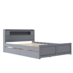 Tweepersoonsbed met LED-hoofdeinde, onderschuifbed en 2 opberglades