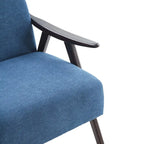 Gestoffeerde Fauteuil uit het Midden van de Eeuw met Massief Houten Frame en Ottoman