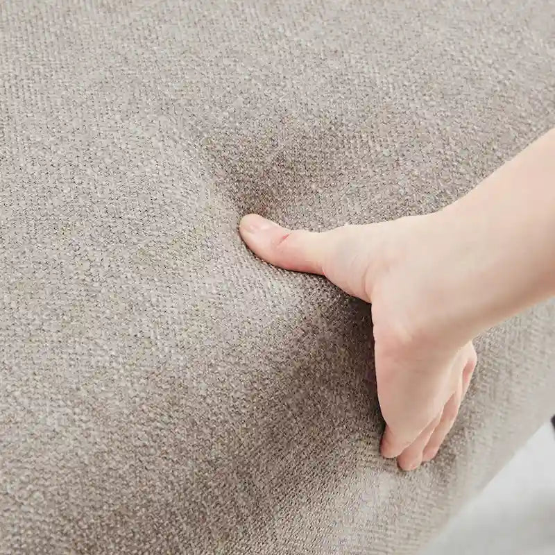 Gestoffeerde Fauteuil uit het Midden van de Eeuw met Massief Houten Frame en Ottoman