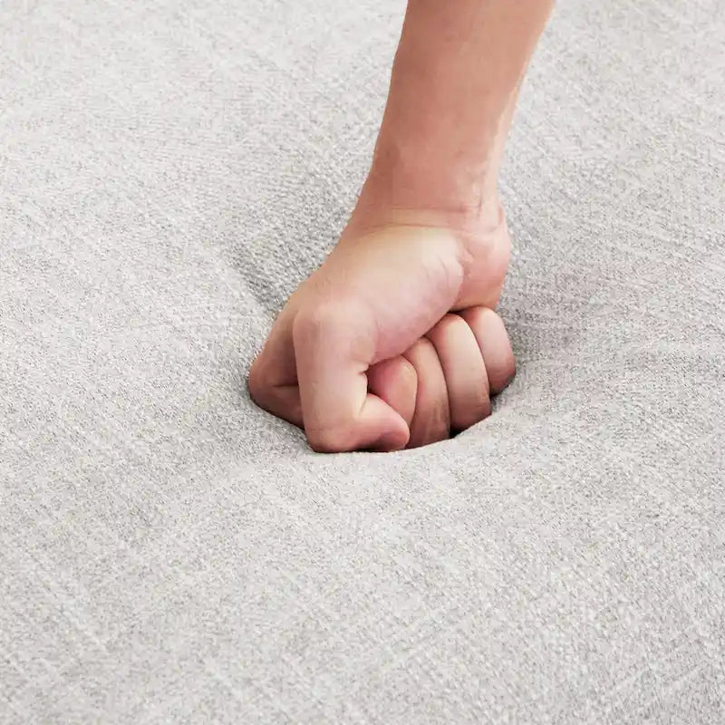 Gestoffeerde Fauteuil uit het Midden van de Eeuw met Massief Houten Frame en Ottoman