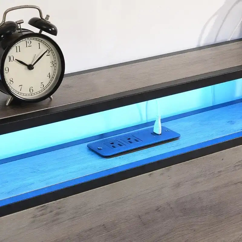 Tweepersoonsbed frame met opbergbedhoofd en laadstation