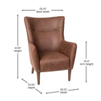 Gestoffeerde oorfauteuil met houten frame en poten