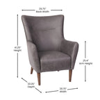 Gestoffeerde oorfauteuil met houten frame en poten