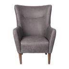 Gestoffeerde oorfauteuil met houten frame en poten