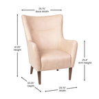 Gestoffeerde oorfauteuil met houten frame en poten