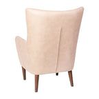 Gestoffeerde oorfauteuil met houten frame en poten