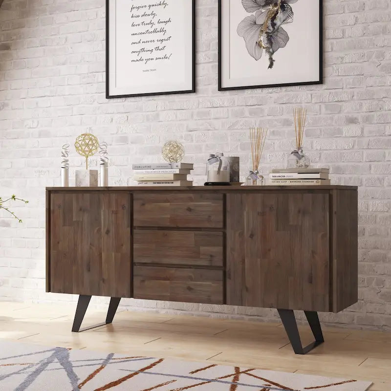 Modern industrieel dressoir van 150 cm van massief hout en metaal
