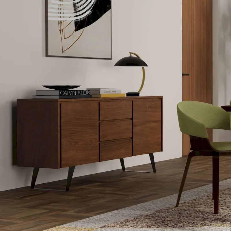 Modern industrieel dressoir van 150 cm van massief hout en metaal