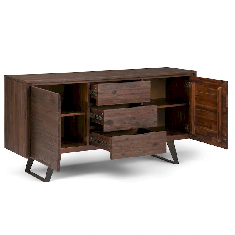 Modern industrieel dressoir van 150 cm van massief hout en metaal