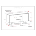 Modern industrieel dressoir van 150 cm van massief hout en metaal