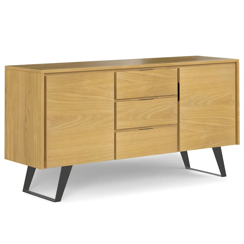 Modern industrieel dressoir van 150 cm van massief hout en metaal