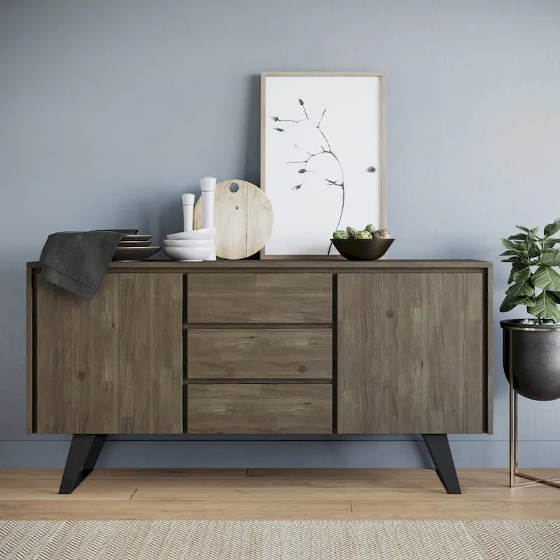 Modern industrieel dressoir van 150 cm van massief hout en metaal