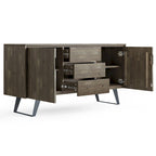 Modern industrieel dressoir van 150 cm van massief hout en metaal