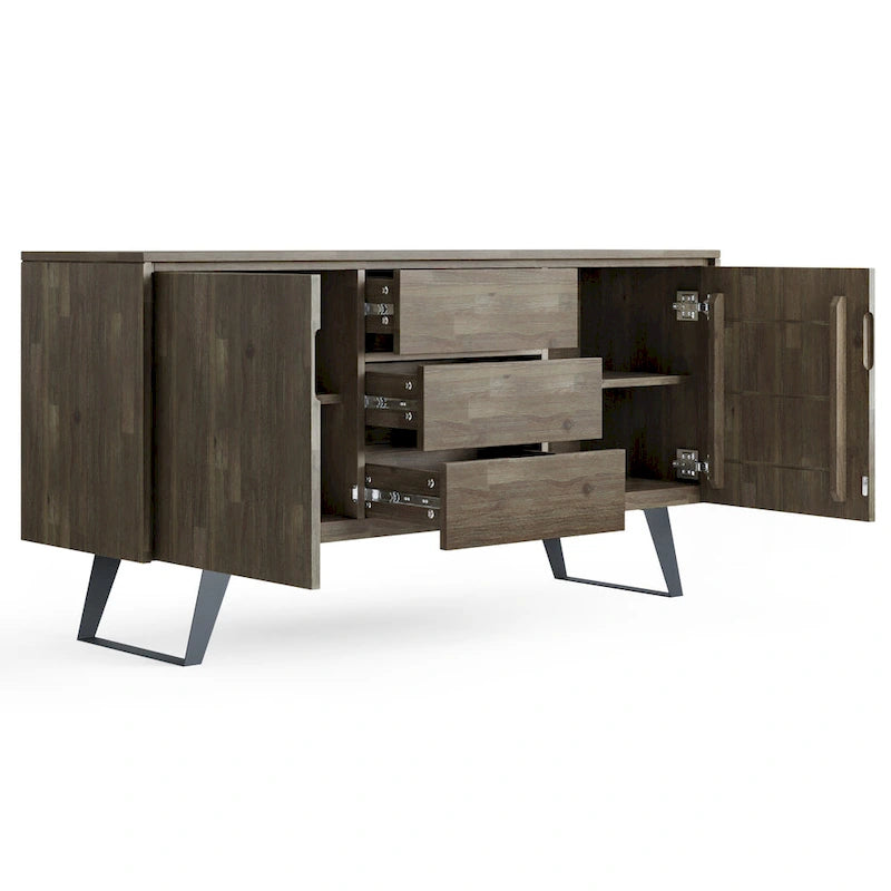 Modern industrieel dressoir van 150 cm van massief hout en metaal