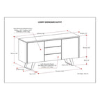 Modern industrieel dressoir van 150 cm van massief hout en metaal