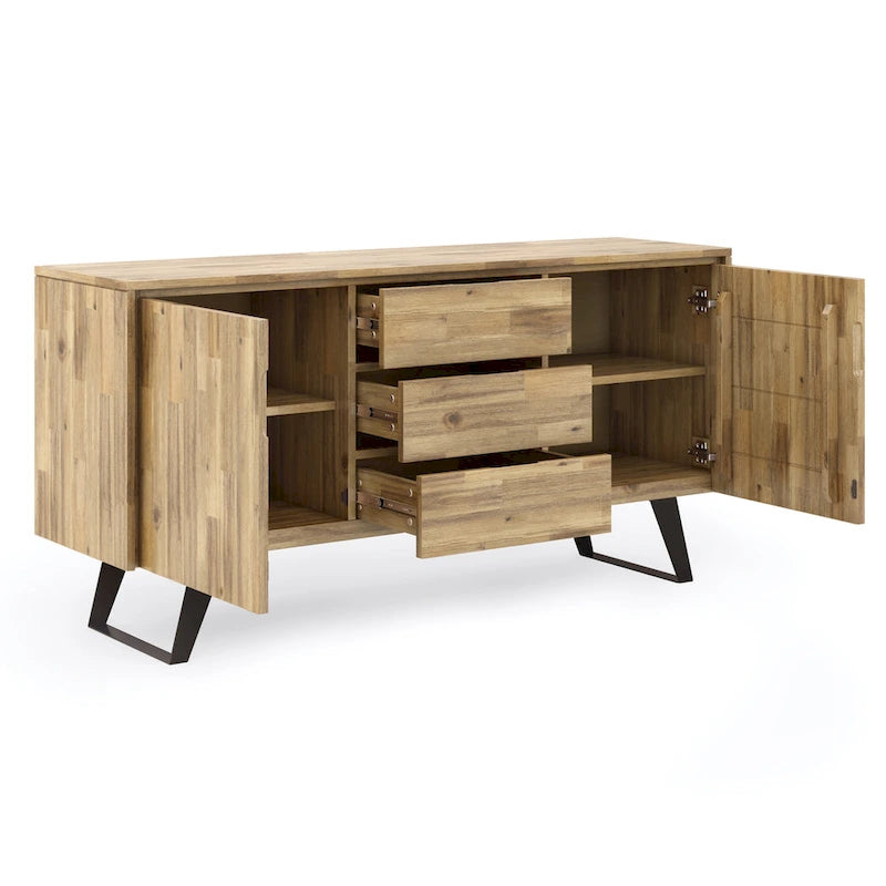 Modern industrieel dressoir van 150 cm van massief hout en metaal