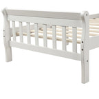 Tweepersoons houten platformbed met hoofdbord en voetbord