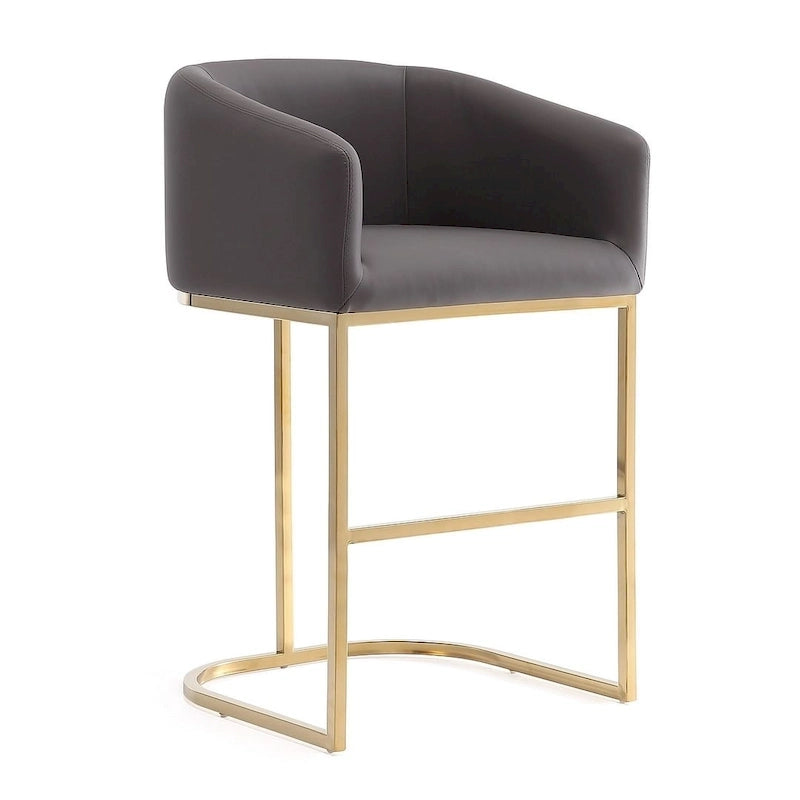 Mid-century barkruk op toonbankhoogte met gouden voet