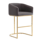 Mid-century barkruk op toonbankhoogte met gouden voet
