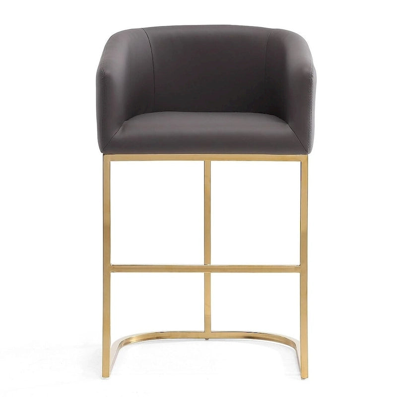 Mid-century barkruk op toonbankhoogte met gouden voet